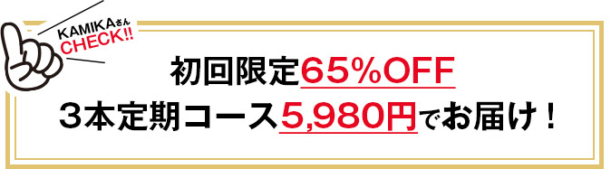 初回限定65%OFF3本定期コース 5,980円でお届け!